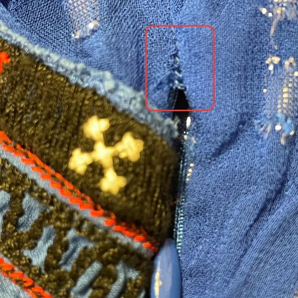 FREE‎ PEOPLE All You Need Flowy Sheer Dress in Cobalt Blue - Picture 9 of 11